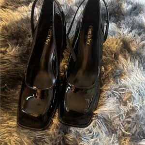 Elegant Black Patent Leather Heels